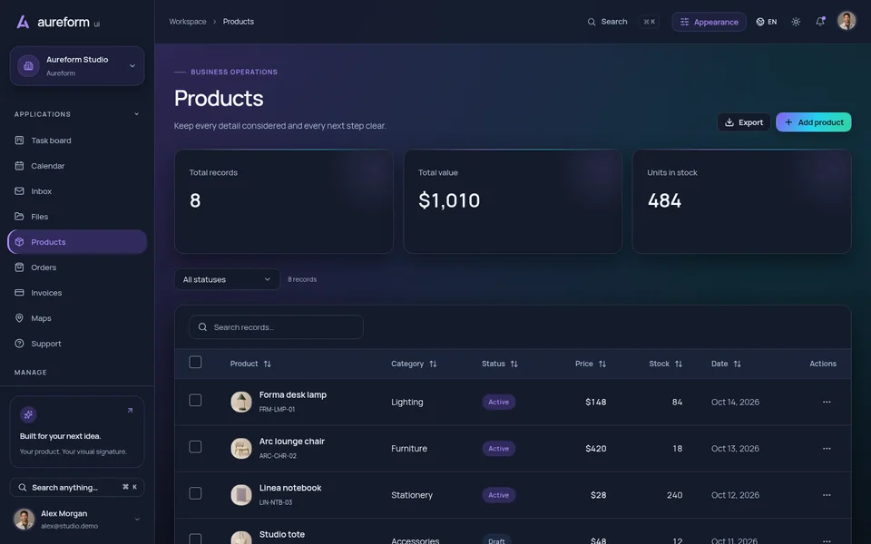 Vista previa de Productos