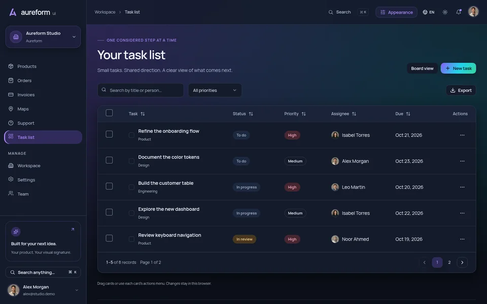 Vista previa de Lista de tareas